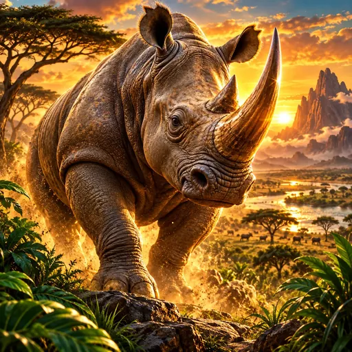 Great Rhino cover art set on the African plains