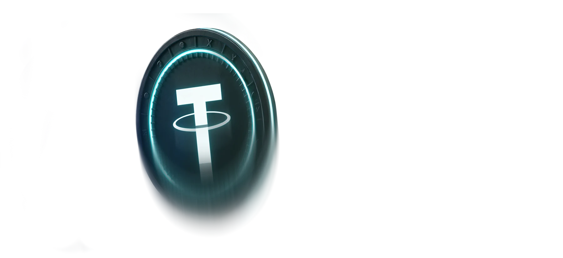 Glowing Tether coin representing USDT payments at Here2Win Casino
